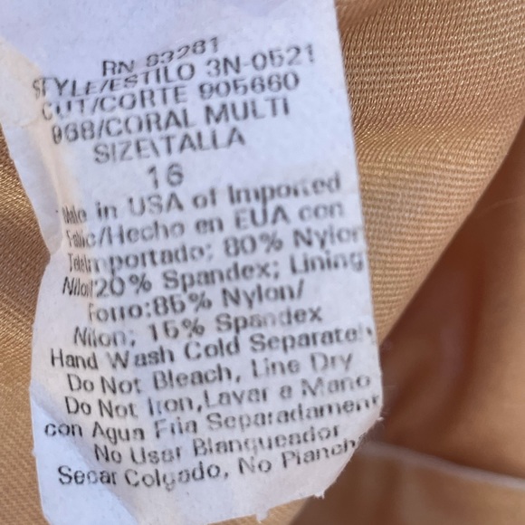 Niki Wior Orange Deep V Buckle Bathing Suit - Picture 6 of 6